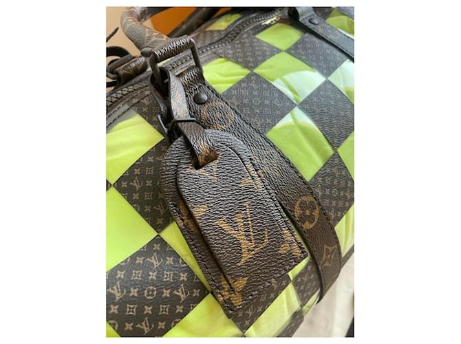 Montsouris Louis Vuitton KEEPALL 50 AVEC BANDOULIÈRE Monogram Chess Marron - vue 8