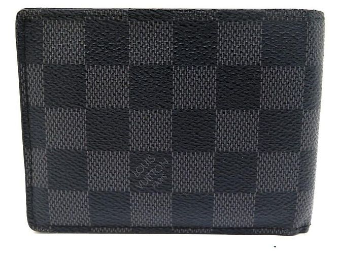 Slender LOUIS VUITTON GELDBÖRSE DAMIER GRAPHITE CANVAS N63261 Brieftasche Kartenhalter Schwarz - Ansicht 2