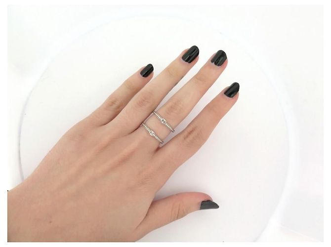 ANILLO REPOSSI HARVEST TAMAÑO PARALELO 55 ORO BLANCO 18k Anillo de oro blanco Plata - vista 10