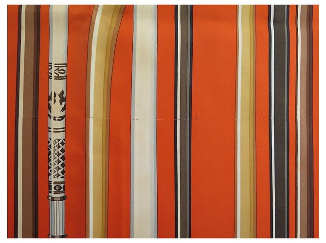 Hermès SCIARPA HERMES LES CANNES IN SETA QUADRATA ARANCIO 90 SCIARPA IN SETA CM + SCATOLA Arancione - vista 7
