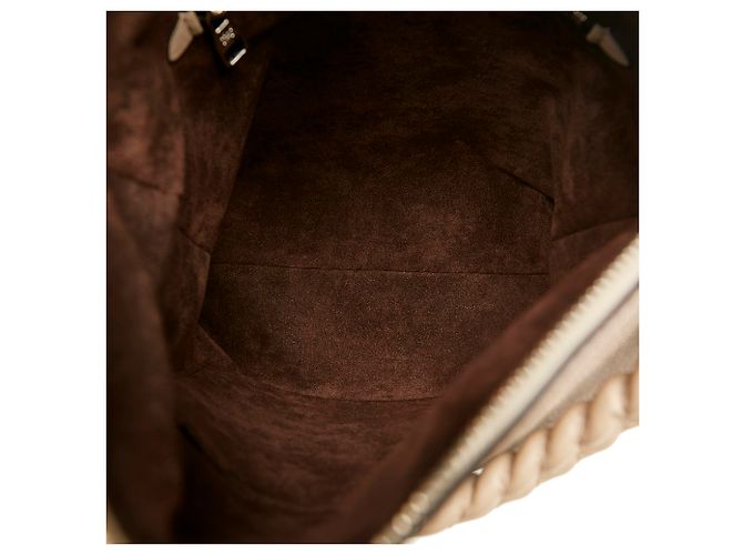 Louis Vuitton Marrone Mahina Babylone BB Beige - vista 5