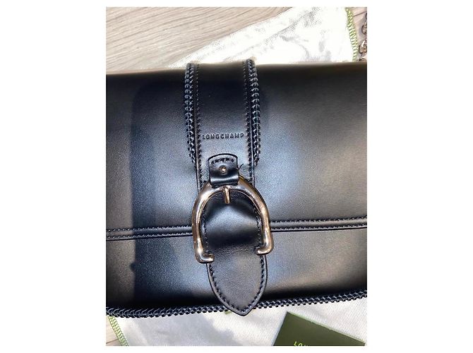 Borsa a mano Longchamp Amazone in pelle nera Nero - vista 2