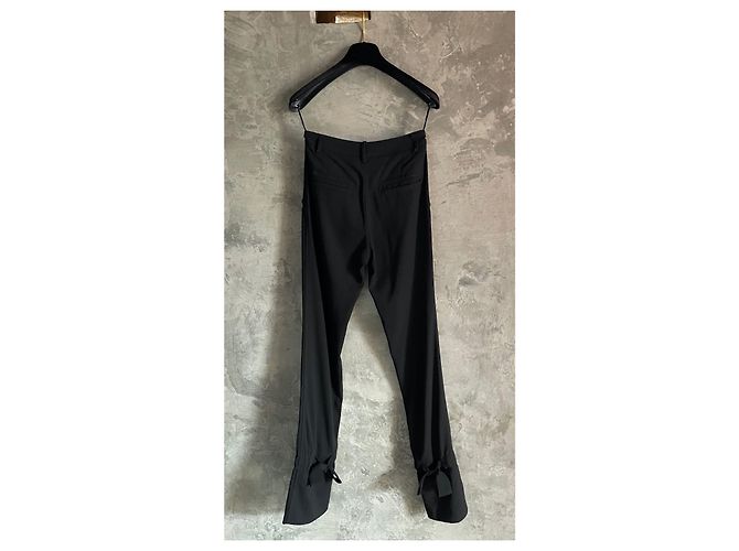 Calça Chanel preta de lã com laços Preto - vista 3