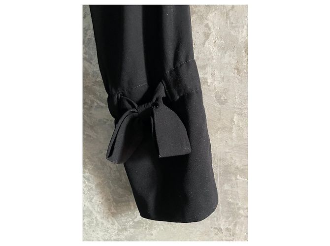 Calça Chanel preta de lã com laços Preto - vista 5