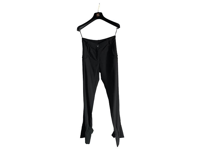 Calça Chanel preta de lã com laços Preto - vista 8