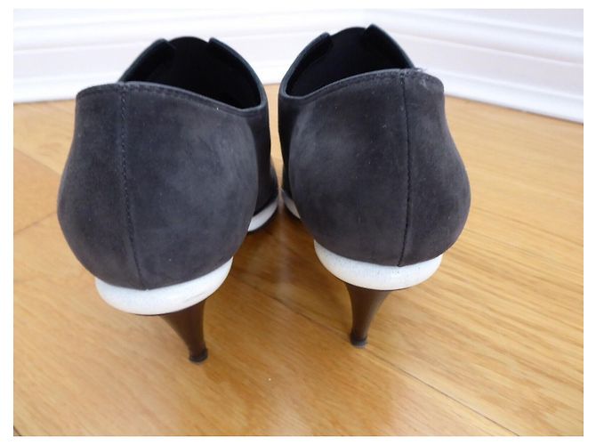 Fendi ankle boots from leather, suede with elastic inserts Black White Grey - view 11