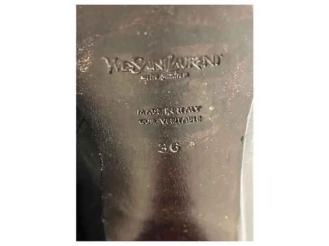 Yves Saint Laurent Stivali al ginocchio vintage YSL Rive Gauche Nero - vista 10