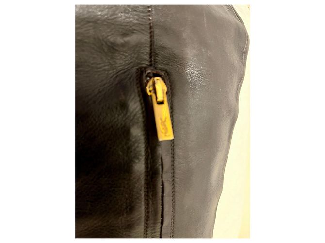 Yves Saint Laurent Stivali al ginocchio vintage YSL Rive Gauche Nero - vista 9