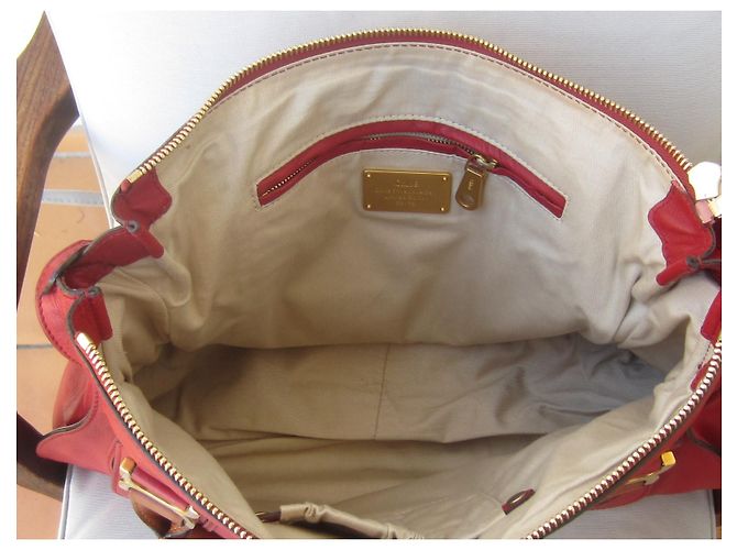 Borsa a mano Chloé Marcie grande in pelle martellata rosso scuro Bordò - vista 7