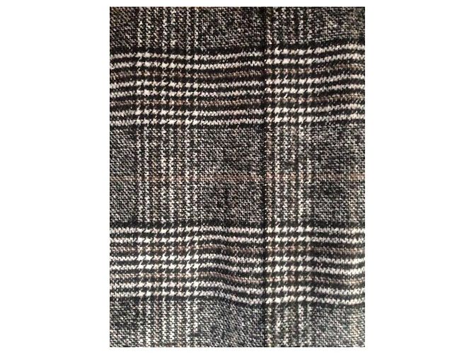 Abrigo Impérial Estampado Tartán Negro Gris Rojo Blanco - vista 2