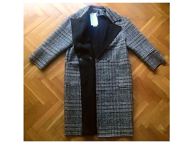 Abrigo Impérial Estampado Tartán Negro Gris Rojo Blanco - vista 3