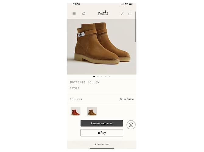 Hermès FOLLOW HERMES botines Caramelo - vista 10