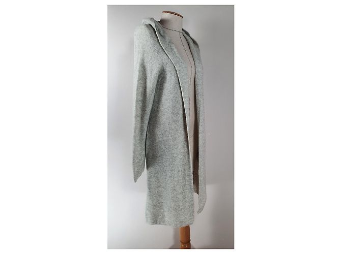 Autre Marque Babaton Hoodie Strickjacke Grau Merino Wolle und Yakwolle - Ansicht 2