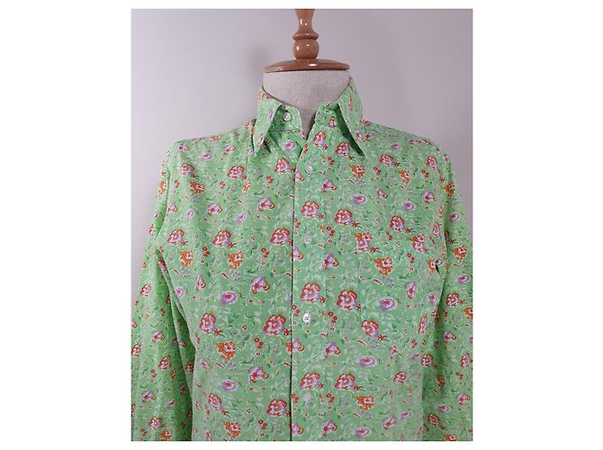 Ralph Lauren Top de Algodón Verde con Estampado Floral Multicolor - vista 2