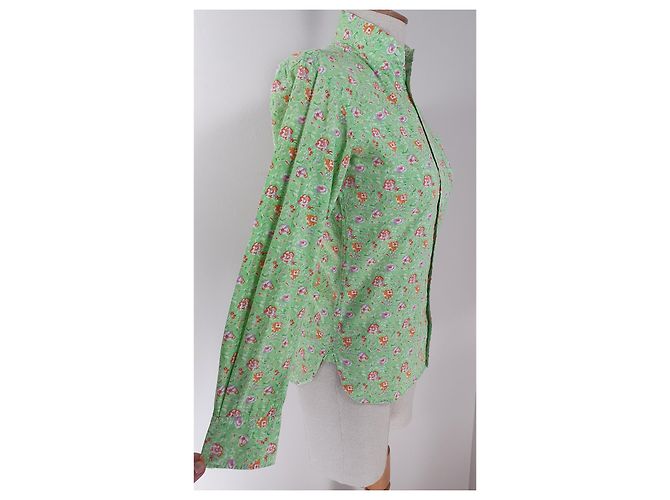 Ralph Lauren Top de Algodón Verde con Estampado Floral Multicolor - vista 3