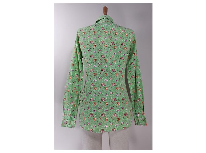 Ralph Lauren Top de Algodón Verde con Estampado Floral Multicolor - vista 4