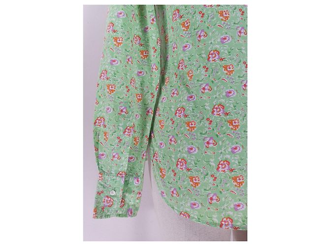 Ralph Lauren Top de Algodón Verde con Estampado Floral Multicolor - vista 5