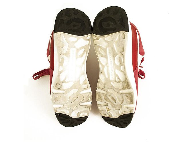 ALEXANDER MCQUEEN Baskets Basses Oversize Runner JOEY Rouge & rose layette taille 37,5 - vue 3