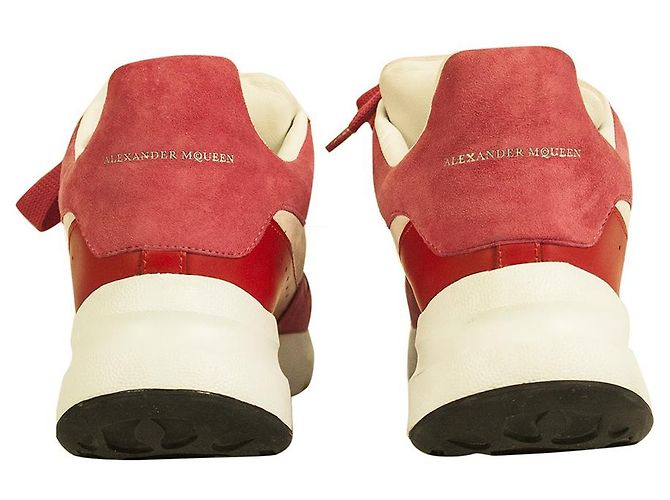 ALEXANDER MCQUEEN Baskets Basses Oversize Runner JOEY Rouge & rose layette taille 37,5 - vue 6