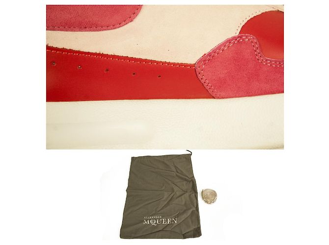 ALEXANDER MCQUEEN Baskets Basses Oversize Runner JOEY Rouge & rose layette taille 37,5 - vue 7