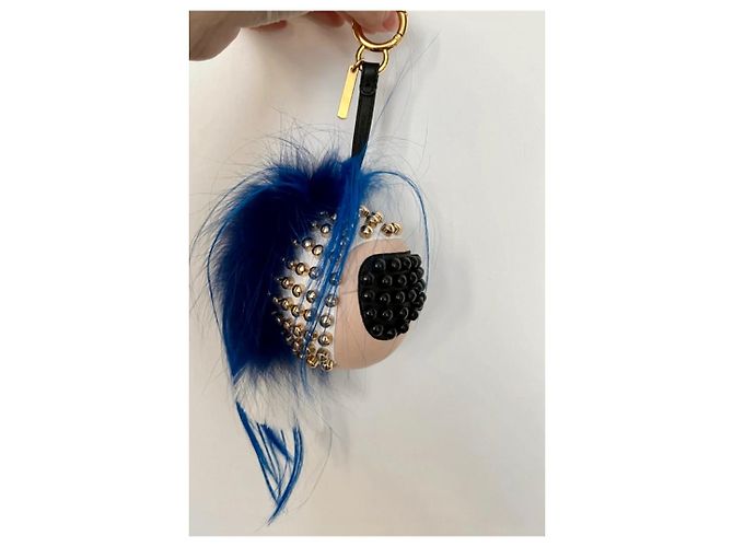 Ciondolo borsa Fendi Carlito. Nero Blu - vista 3