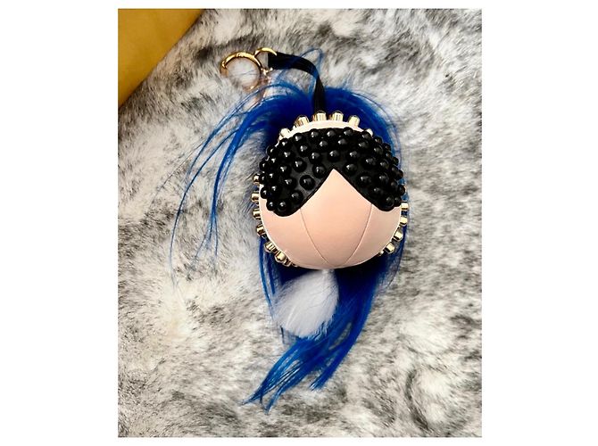 Ciondolo borsa Fendi Carlito. Nero Blu - vista 4