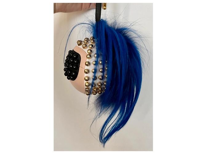 Ciondolo borsa Fendi Carlito. Nero Blu - vista 6
