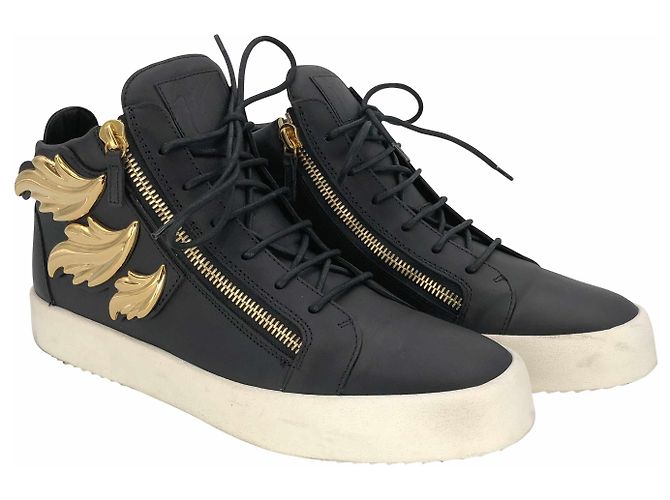 Baskets montantes Giuseppe Zanotti en cuir noir - vue 2