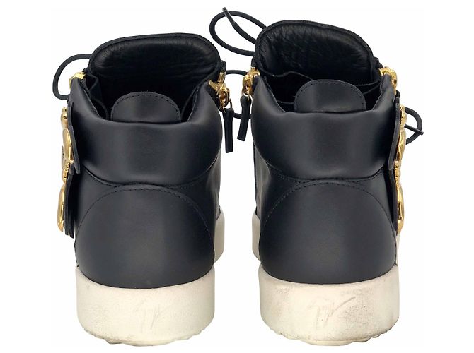 Baskets montantes Giuseppe Zanotti en cuir noir - vue 4