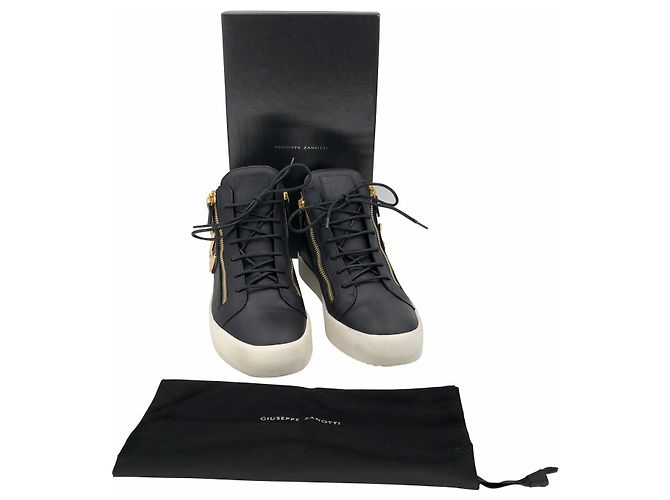 Baskets montantes Giuseppe Zanotti en cuir noir - vue 6