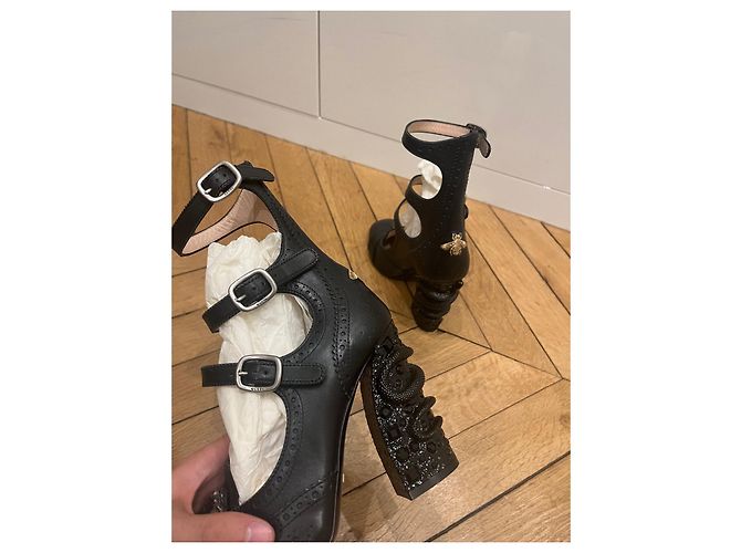 Gucci Barbara serpent Pumps schwarz Leder 38 - Ansicht 10