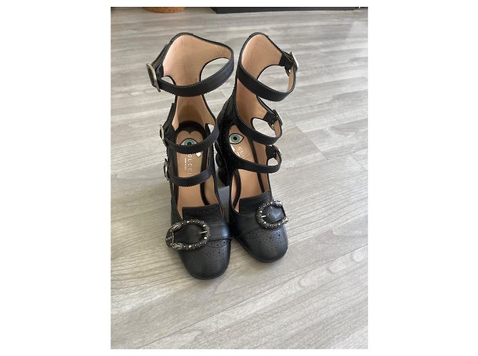 Gucci Barbara serpent Pumps schwarz Leder 38 - Ansicht 2