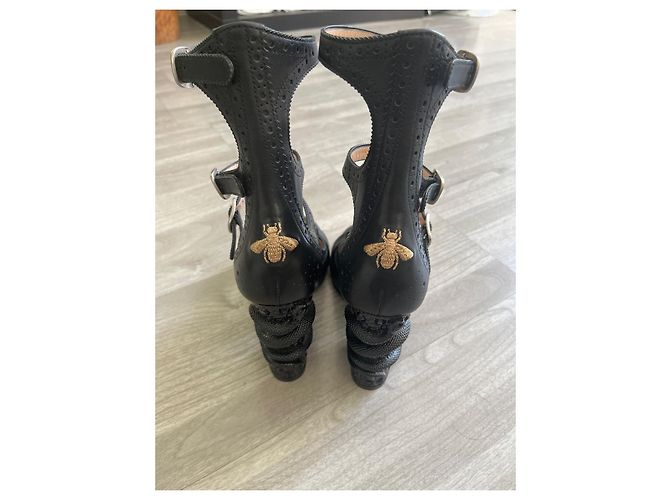 Gucci Barbara serpent Pumps schwarz Leder 38 - Ansicht 3