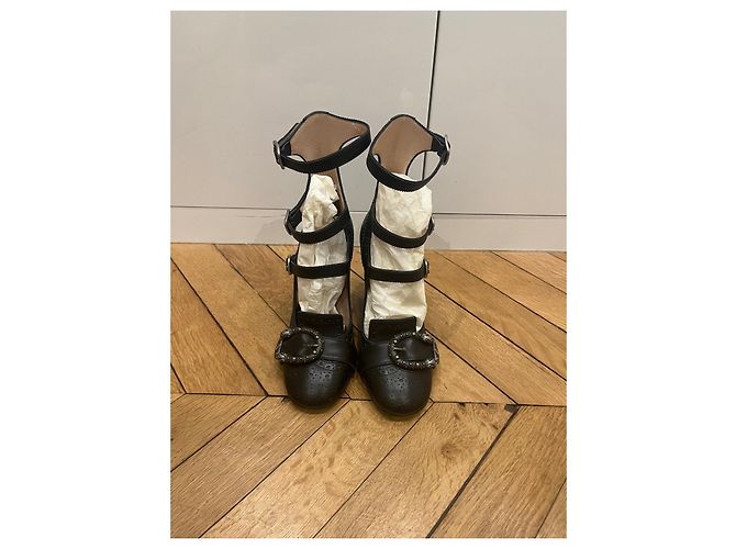 Gucci Barbara serpent Pumps schwarz Leder 38 - Ansicht 5