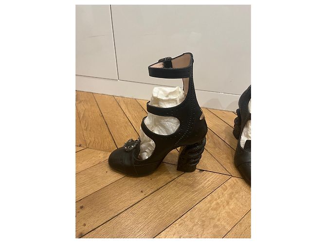 Gucci Barbara serpent Pumps schwarz Leder 38 - Ansicht 6