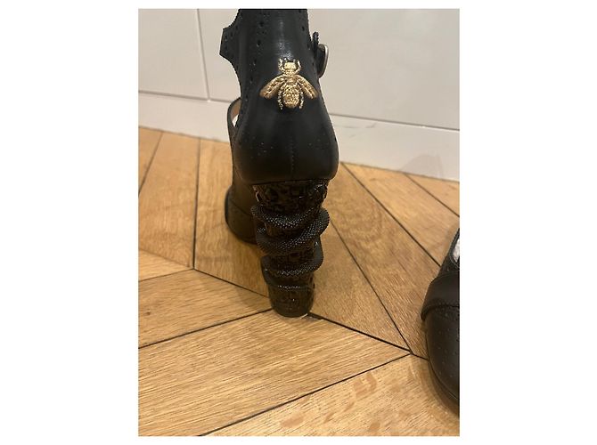 Gucci Barbara serpent Pumps schwarz Leder 38 - Ansicht 7