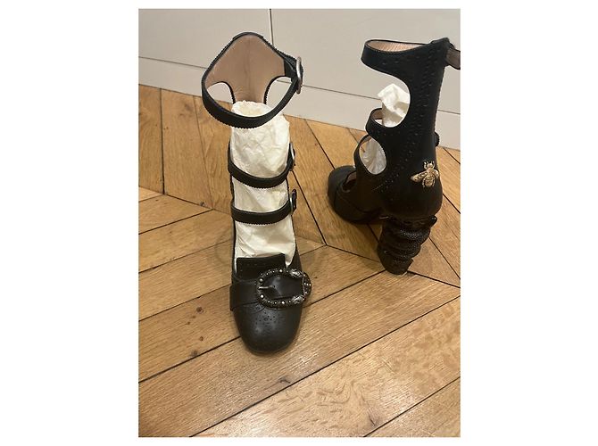 Gucci Barbara serpent Pumps schwarz Leder 38 - Ansicht 9