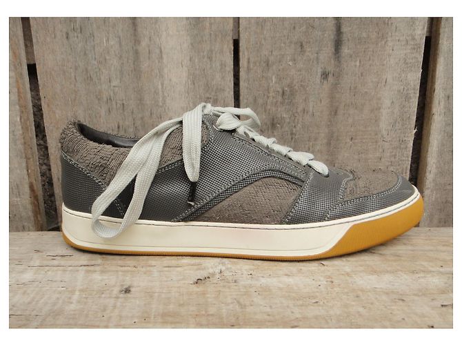 Lanvin Sneaker aus Leder grau Größe 44 - Ansicht 2