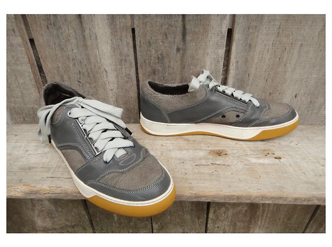 Lanvin Sneaker aus Leder grau Größe 44 - Ansicht 4