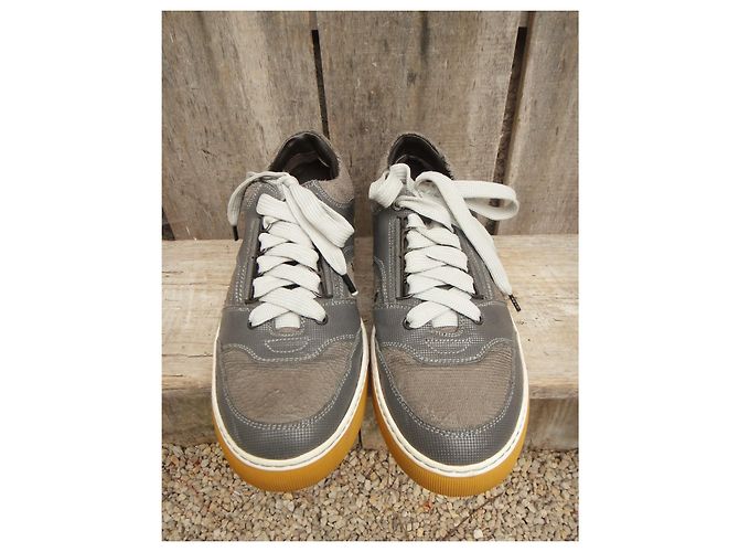 Lanvin Sneaker aus Leder grau Größe 44 - Ansicht 5