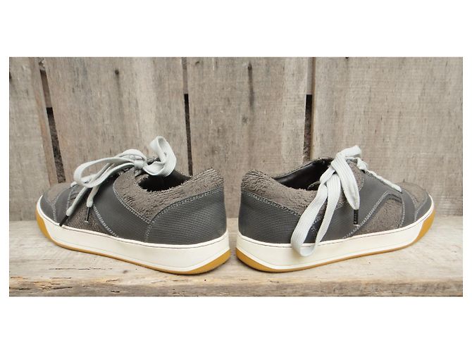 Lanvin Sneaker aus Leder grau Größe 44 - Ansicht 6