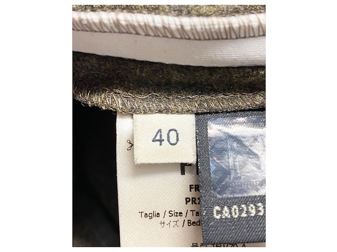 Calça Fendi Tailored com faixa lateral em lã virgem verde - vista 5