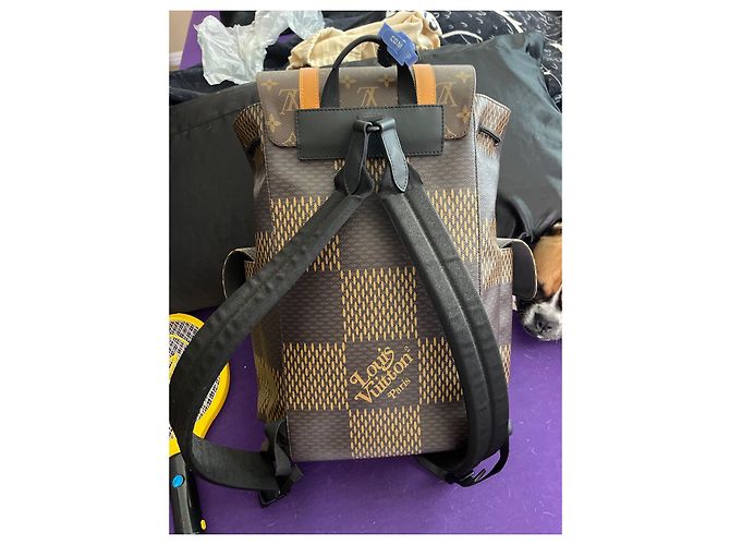 Nigo Christopher borsa zaino lv monogram Louis Vuitton damier Marrone - vista 6