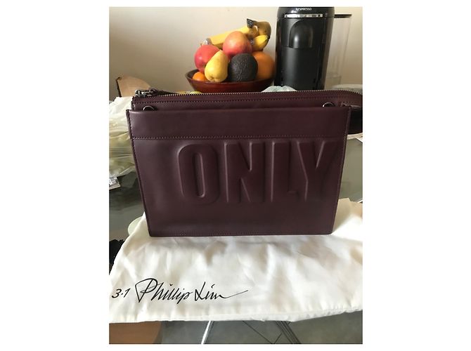 Bolso de mano 3.1 Phillip Lim de cuero rojo oscuro Burdeos - vista 4