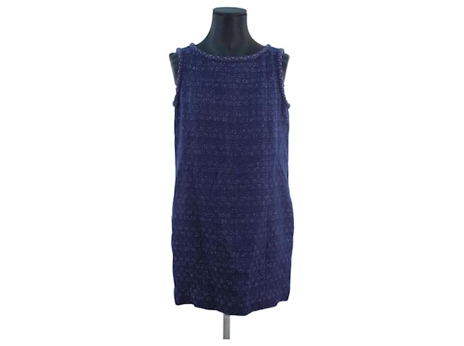 Chanel dress 38 Blue Wool ref.675155 - Joli Closet