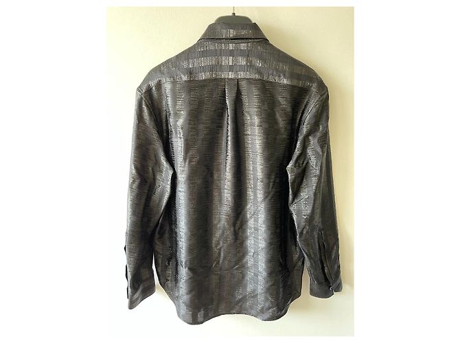 Blusa Saint Laurent (Espalda con hilo plateado) Negro Plata - vista 3