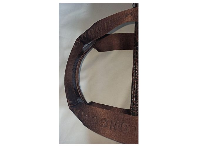 Longchamp Canvas Tragetasche mit Krokodilleder Optik Dunkelbraun - Ansicht 10