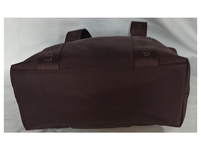 Longchamp Canvas Tragetasche mit Krokodilleder Optik Dunkelbraun - Ansicht 4