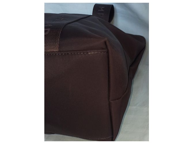 Longchamp Canvas Tragetasche mit Krokodilleder Optik Dunkelbraun - Ansicht 5