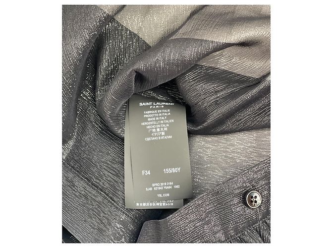 Camicia in seta Saint Laurent nera Nero - vista 5